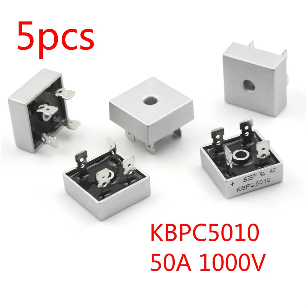 

5 шт., диодный металлический чехол Kbpc5010 50A 1000 в