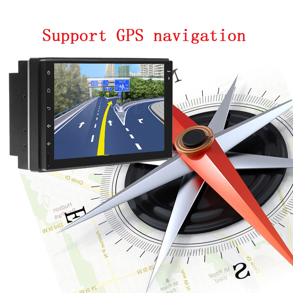 AMPrime 2 Din автомобильный радиоприемник андроид gps навигации 7 &quotавтомобильный