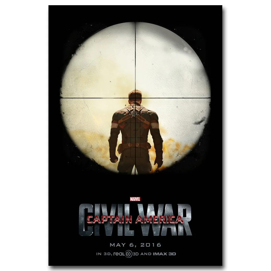 Капитан Америка 3 художественный плакат из шелковой ткани с принтом 13x20 24x36 дюймов