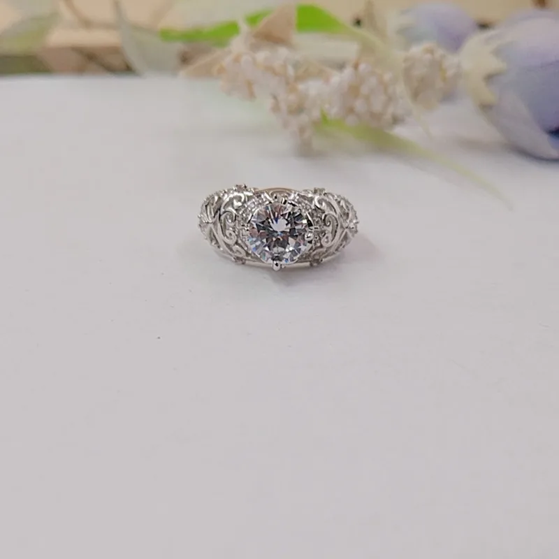 Trendy Wedding Ring for Women Jewelry Finger Crystal Party Princess Created Flower Shape CZ Fashion Rings | Украшения и