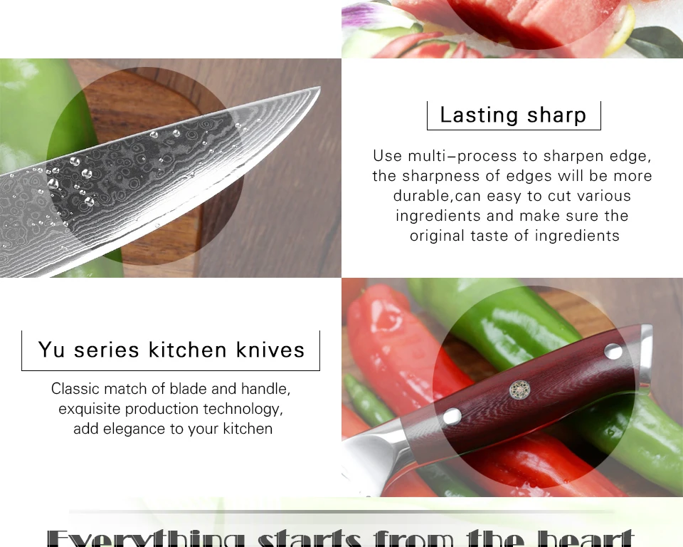 XINZUO 8 дюймов нож японский нож для мяса кухонные столовые приборы VG10 дамасский нож для нарезки Инструменты для барбекю Палисандр Ручка