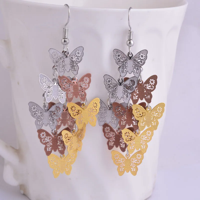 Подарок на день рождения летние висячие серьги сделай сам в виде бабочки