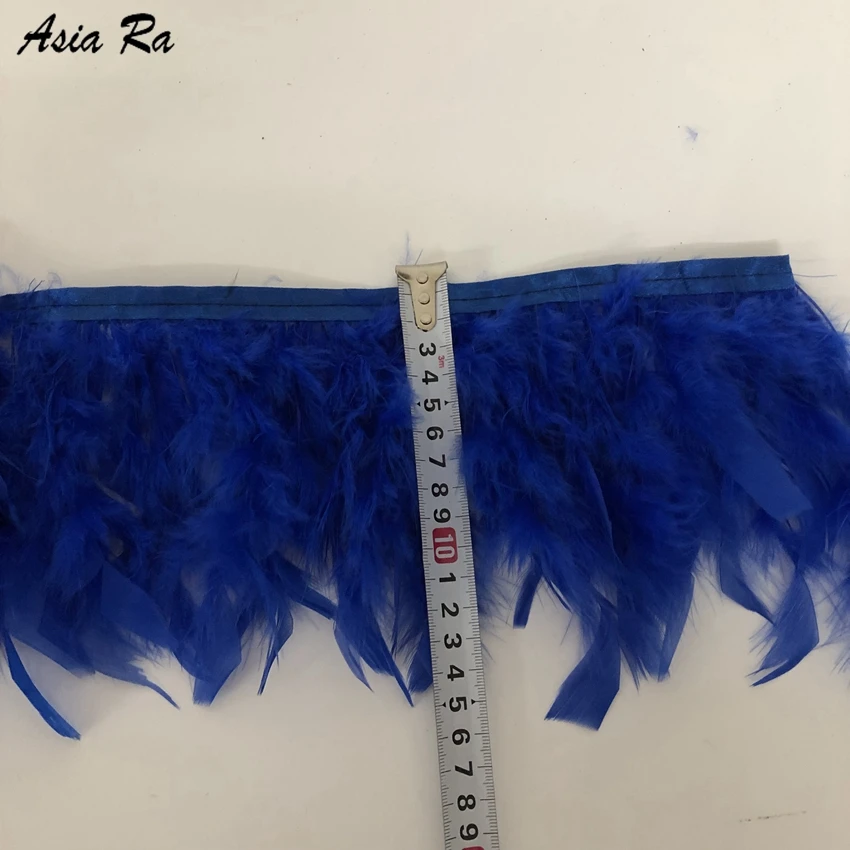 5 метров Королевский Синий Цвет Окрашенные настоящие натуральные турецкие перья