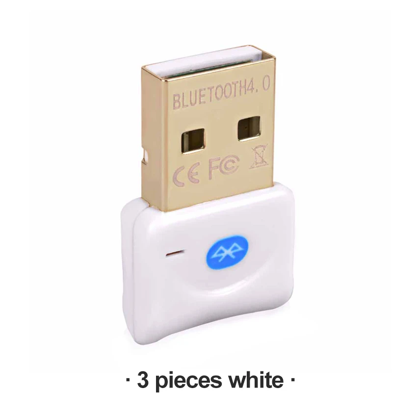 Bluetooth адаптер USB Bluetooth 4,0 ключ для компьютера динамик ПК Беспроводная мышь Bluetooth приемник USB Bluetooth адаптер - Цвет: 3 pieces White
