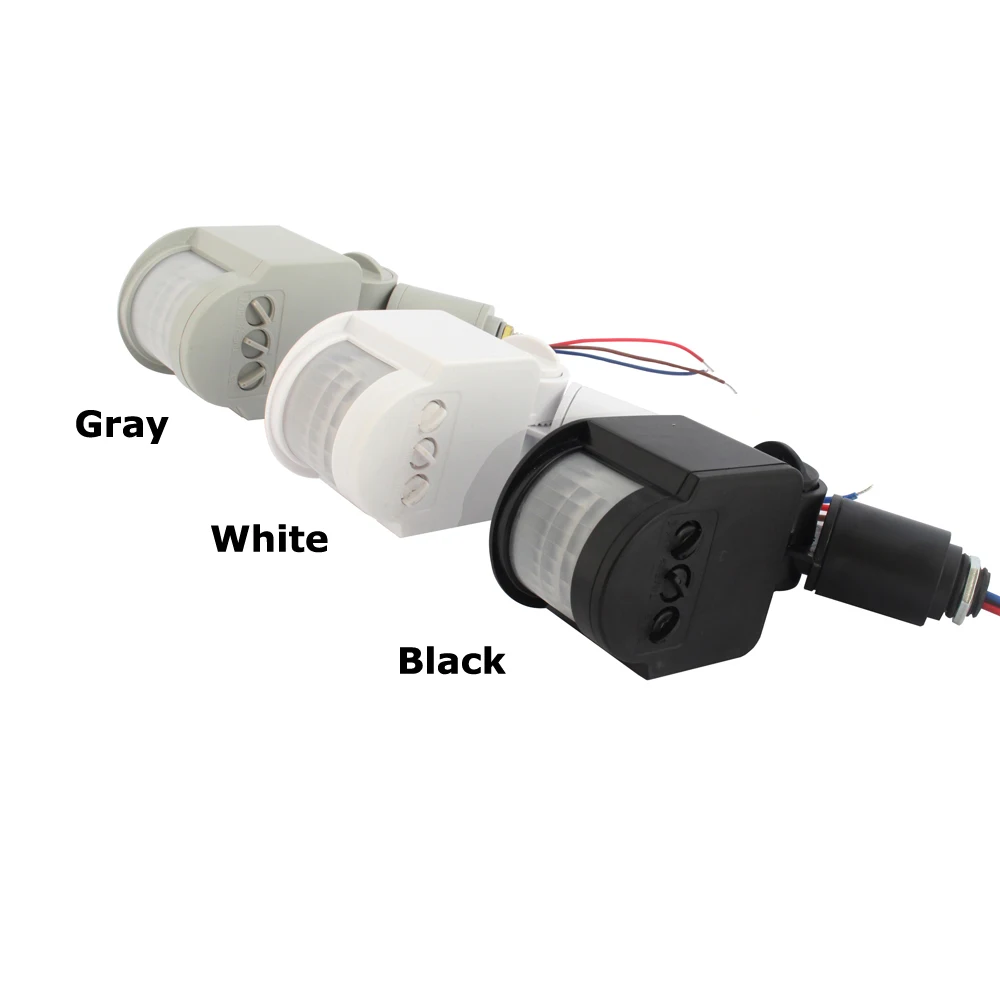 PIR датчик 220V датчик движения 12V детектор движения Автоматический Инфракрасный 180 градусов вращающийся уличный светильник с таймером
