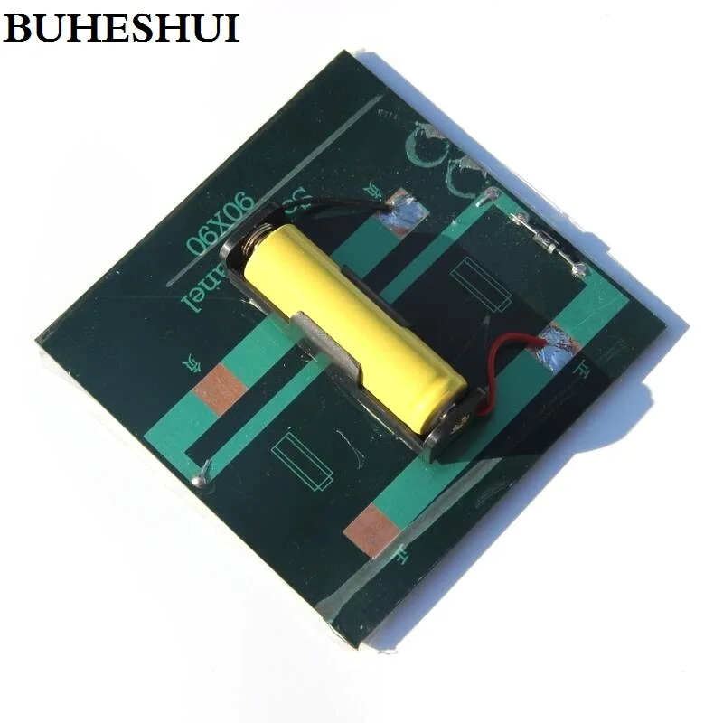 BUHESHUI 1 Вт солнечная панель с основанием для AA батареи 2 в батарея Для 1xAA