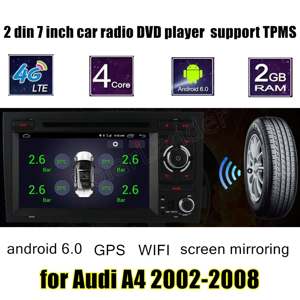 7 дюймовый четырехъядерный Android 6 0 2din автомобильный DVD для A/udi A4 2002 2008 Мультимедиа