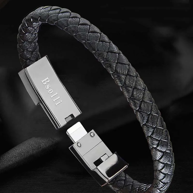 Спортивный Micro USB кабель для передачи данных 20 см Браслет зарядный кожаный huawei