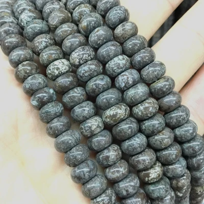 Модные разноцветные каменные бусины Rondelle колесо 8 мм круглый Abacus DIY серьги для изготовления ювелирных изделий Howlite Кристалл Опал оникс и т. Д - Цвет: brown snowflake