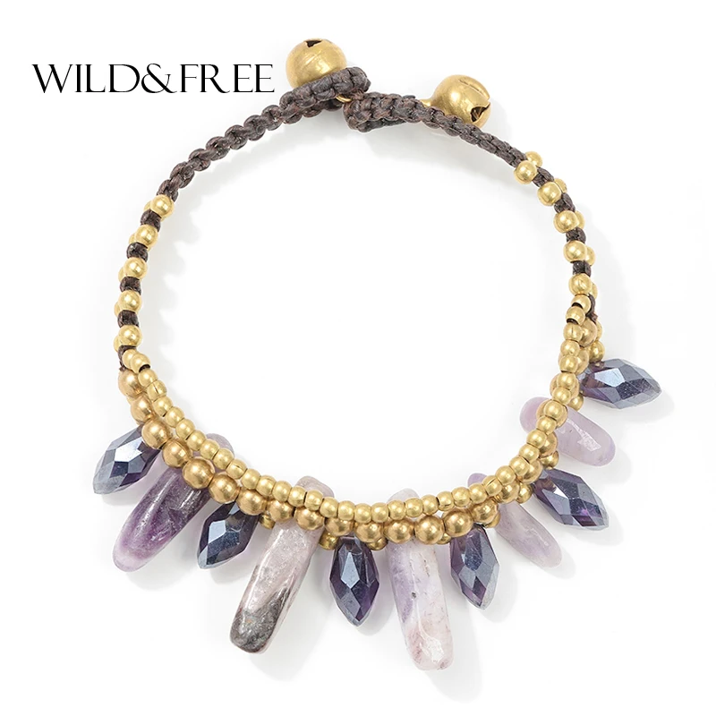 Дикий и свободный 2018 новый ручной большой Натуральный камень Браслеты браслеты