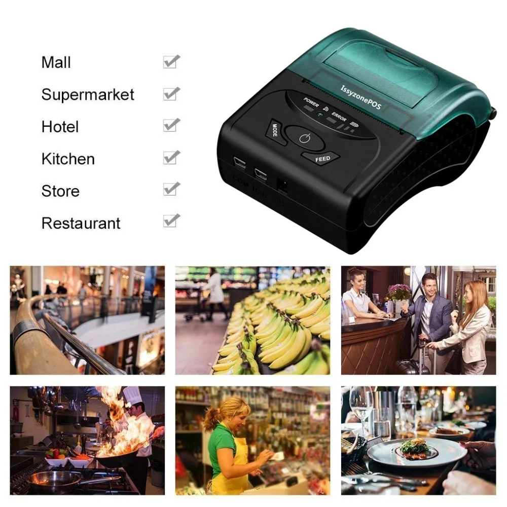 M58B 58 мм Bluetooth портативный принтер Android карманный принтер iOS маленький принтер