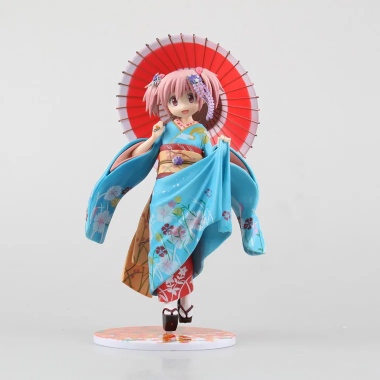 Японское аниме фигурка Puella Magi Madoka Magic Kaname Madoka кимоно Ver 22 см ПВХ 1/8 Масштаб Модель Коллекция Kawaii Девушка Кукла