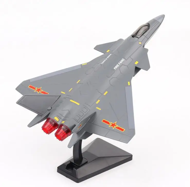 1: 72 Вытяните назад военная модель из сплава высокая имитация J20 игрушек со звуком