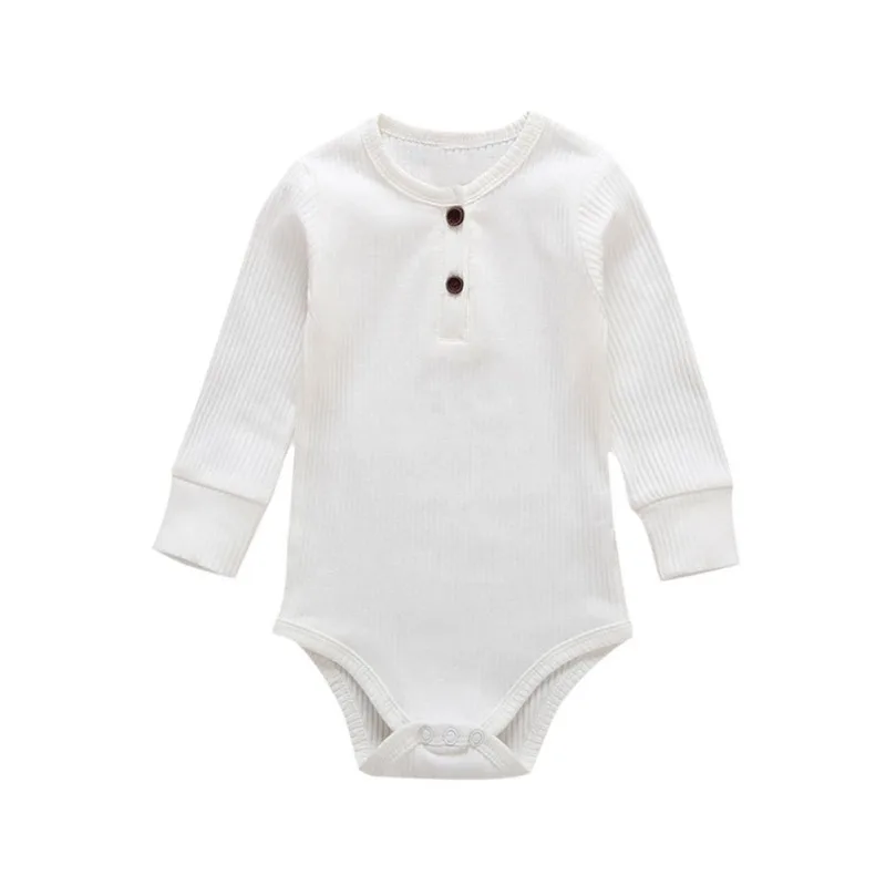 

2019 Toddler Baby Girls Clothes Basic Pure Color Outfit Long Sleeve Cotton Romper Baby Clothing
