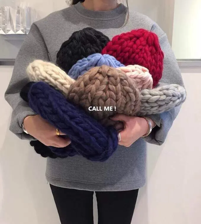 Сверхтолстая пряжа для вязания Высококачественная толстая шапки ручного