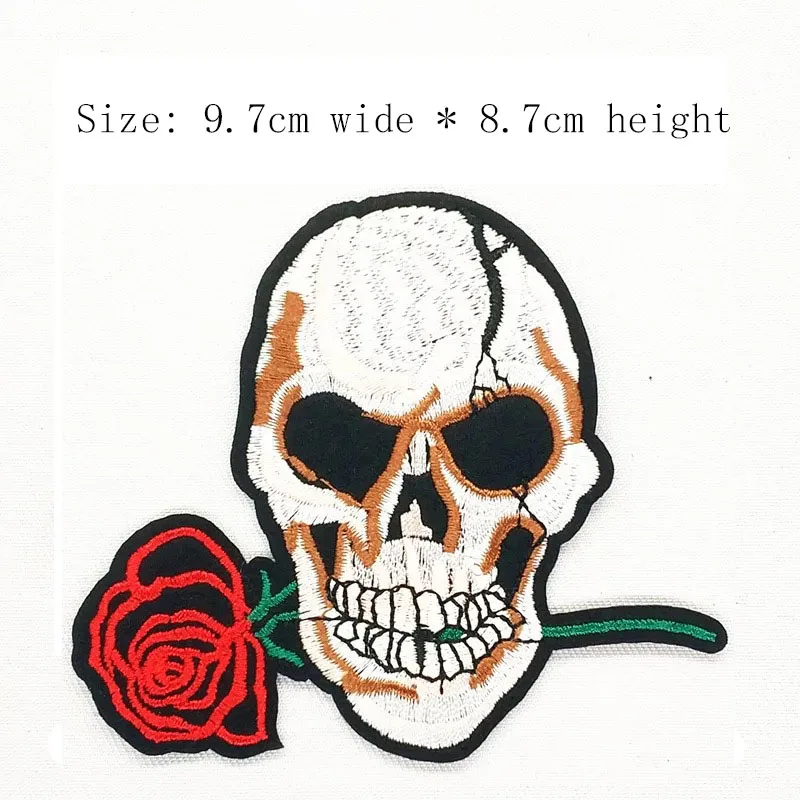 1 шт. нашивка с вышивкой Левая грудь роза череп тигр голова Бесплатная доставка
