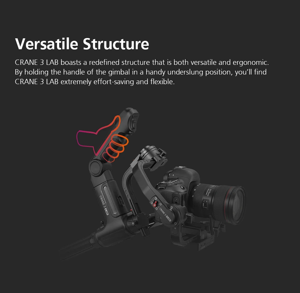 Zhiyun Crane 3 LAB осевой беспроводной FHD камера для передачи изображения стабилизатор