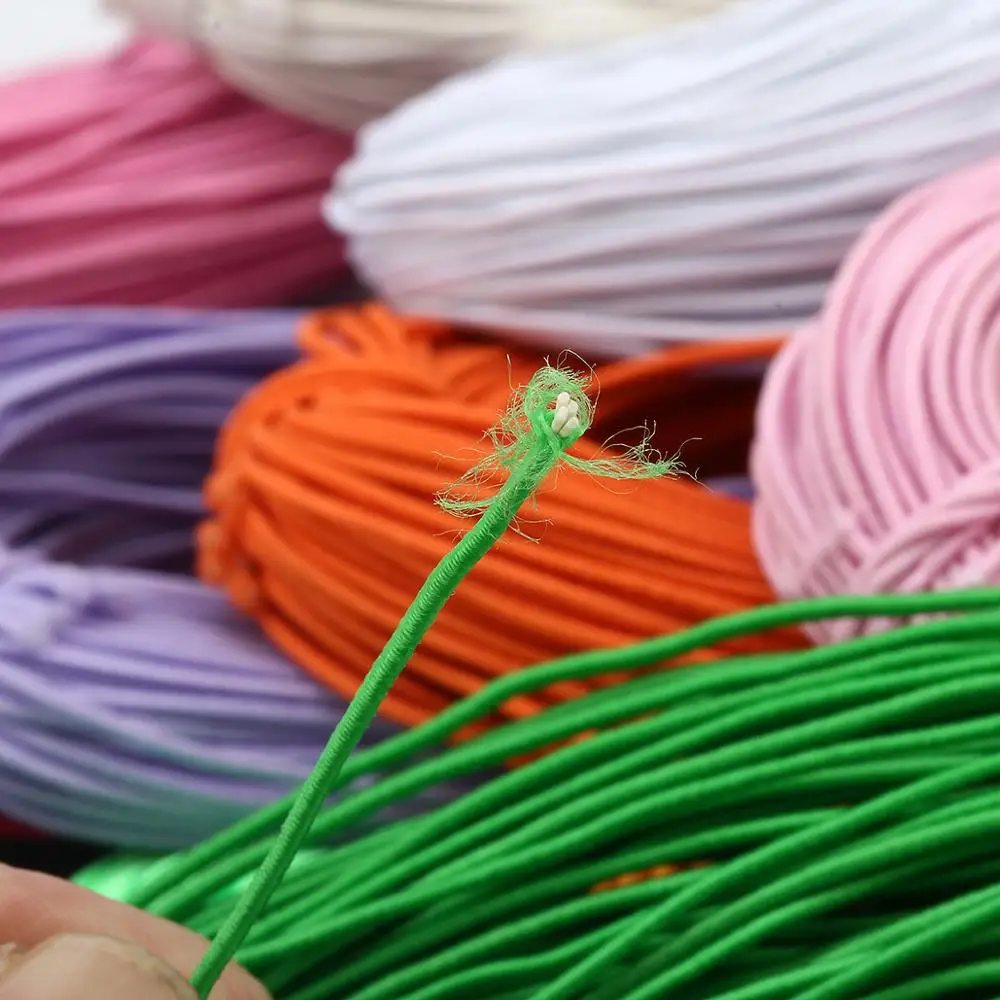 

25Meter/lot High-Elastic 1mm Colorful Round Elastic Band Round Elastic Rope Rubber Band Elastic Line DIY Sewing Accessories