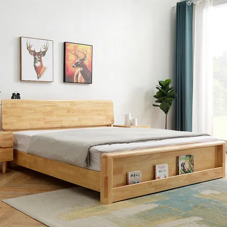 Домашняя кровать мебель для спальни дома резина дерево твердая древесина