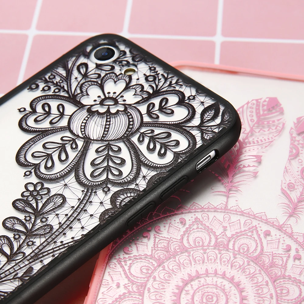 Чехлы KISSCASE для iPhone 6 s 7 8 Plus 5 5S SE роскошный кружевной чехол из ТПУ с цветами S
