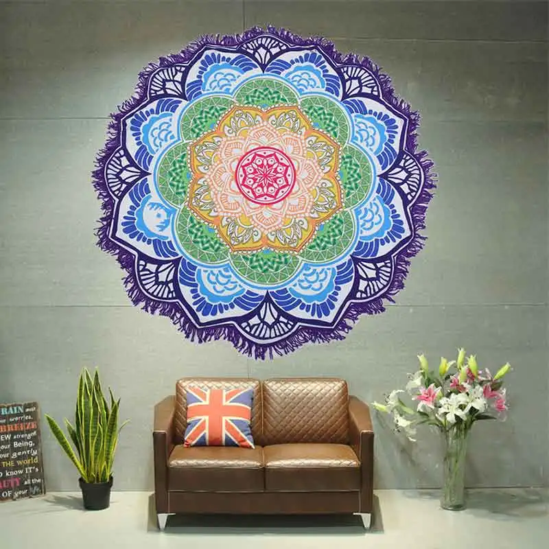 Микрофибра бикини накидка роскошное Мандала пляжное полотенце для взрослых йога