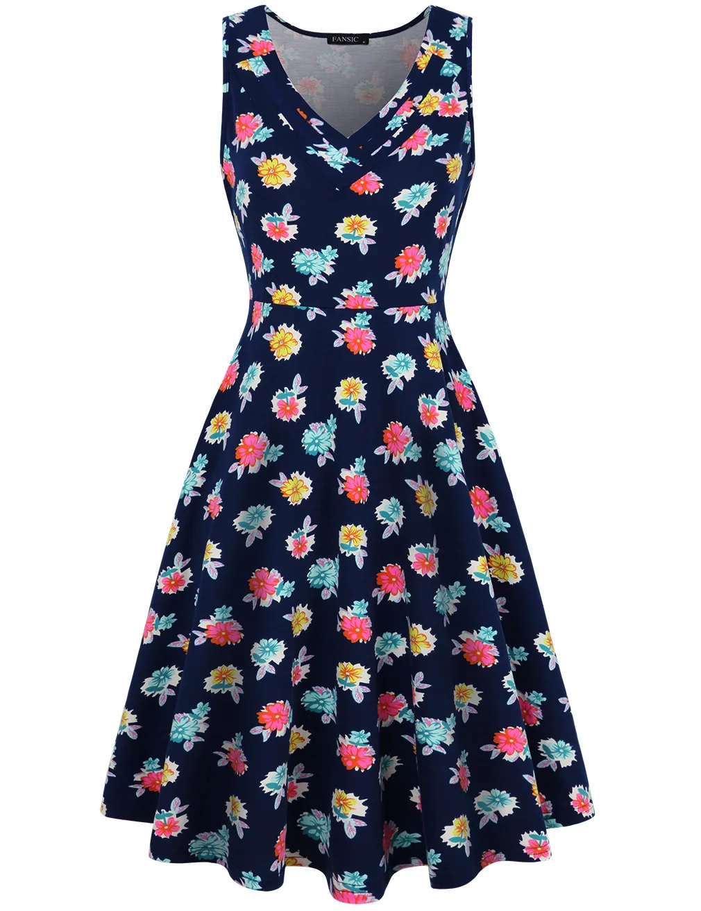 Женщины без рукавов v-образным вырезом сложенный плиссированные средней длины |