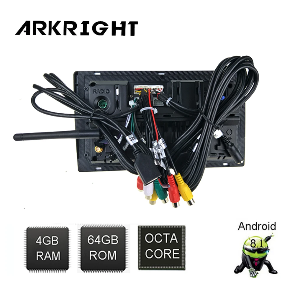 Автомобильный радиоприемник/система ARKRIGHT 9 'ƈ Din IPS GPS Android 8 1 мультимедийный
