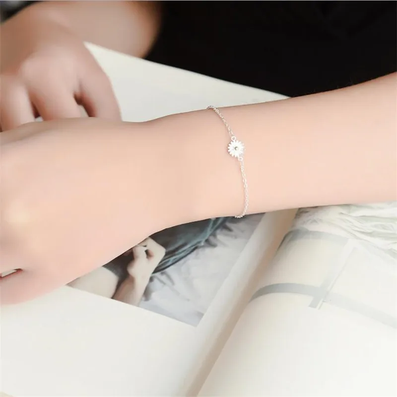 Женские браслеты с подсолнухом TJP модные из серебра 925 пробы высокого качества