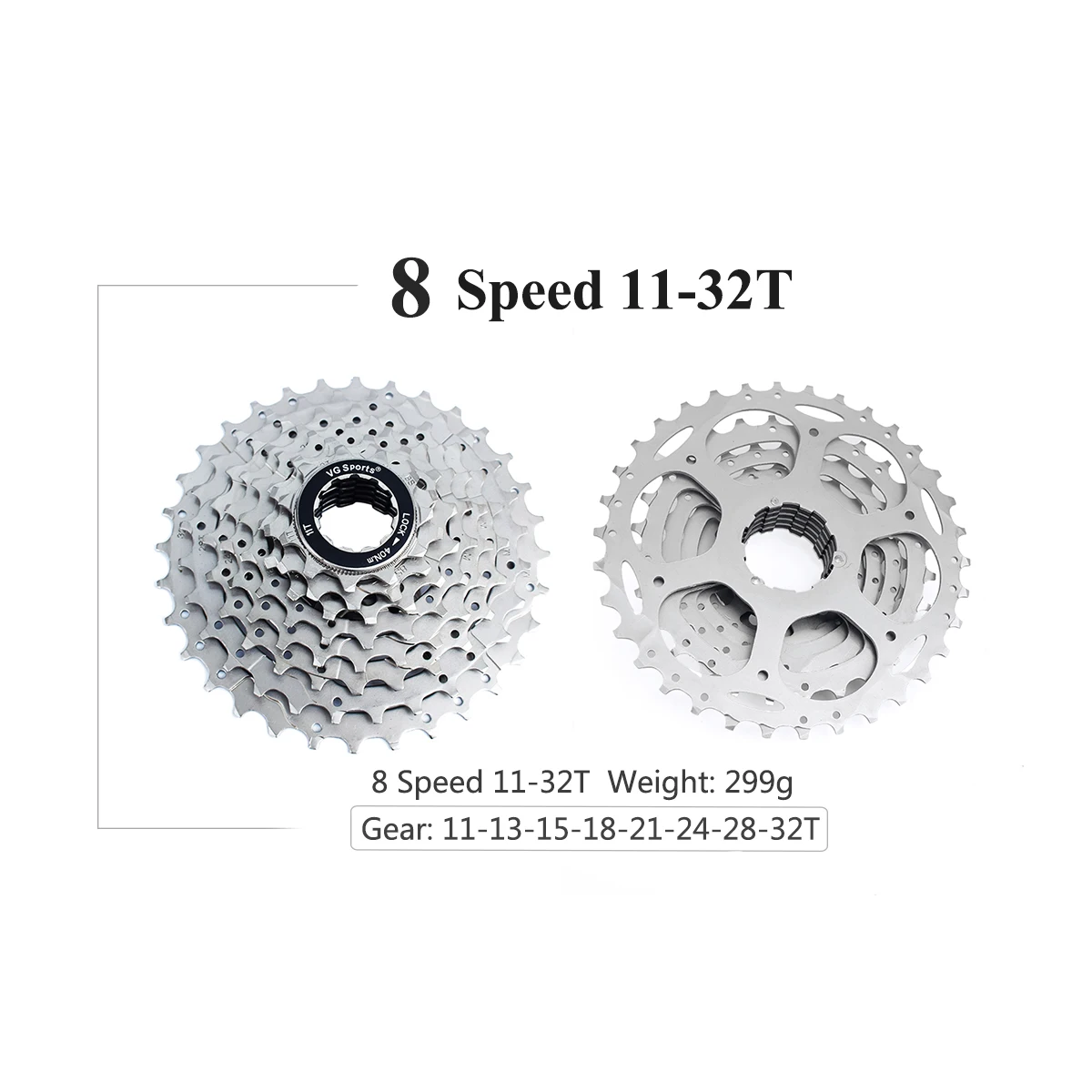 freewheel 8S 11-32T VG sports 8 speed 11-42T 40T 36T MTB кассета велосипедная Звездочка свободного хода cdg 8S горный велосипед свободного хода 34T 32T Сверхлегкий 441g - Цвет: freewheel 8S 11-32T