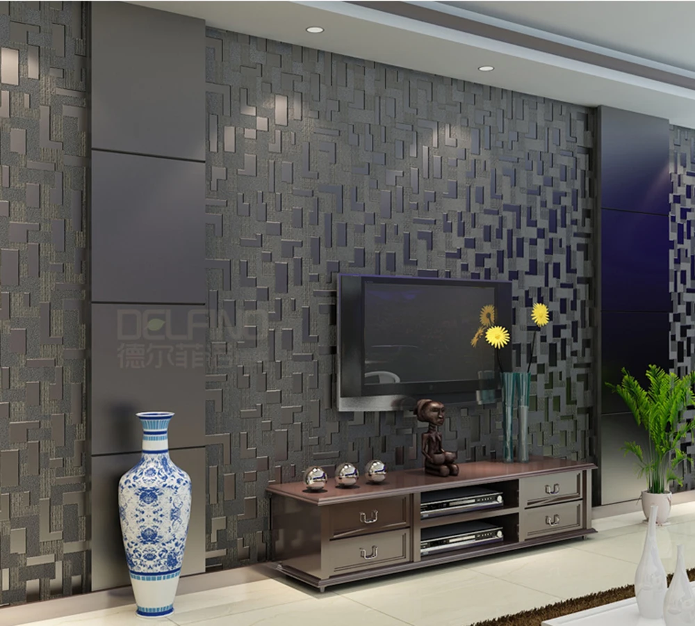 Нетканый высококачественный фон для спальни гостиной офиса 3D ТВ Современная