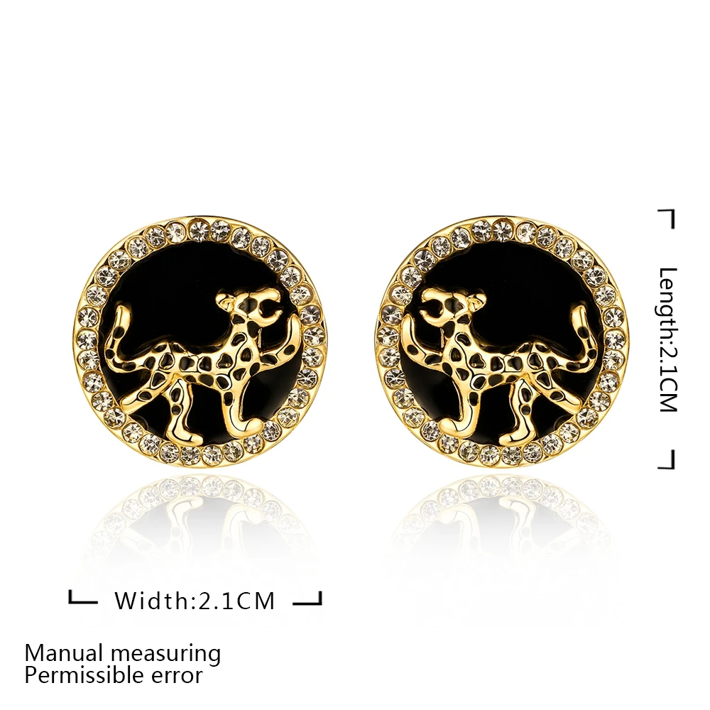 Hot! Fashion Popular Zircon Round Dog Earring Engagement Gold Color earring for women LKN18KRGPE1002-A | Украшения и аксессуары