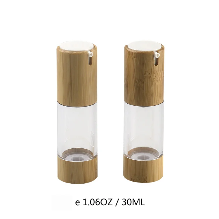 

100pcs/lot 30ml AS Bamboo Transparent Cosmetic Lotion/Emulsion Airless Bottle DIY Vacuum Packing Sub bottle Refillable Container