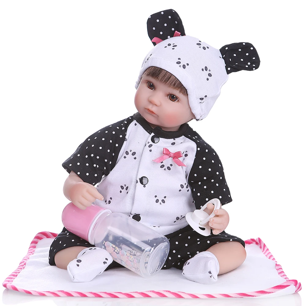 NPK 40 см Мягкая силиконовая bebe Реалистичная кукла-Новорожденный гибкий Новорожденный ребенок сладкий девочка подарок на день рождения