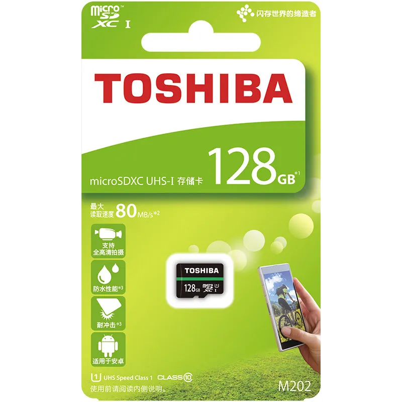 TOSHIBA Оригинал Новинка 128 Гб Micro SD карта памяти класс 10 TF/SD карты C10 80 МБ/с./с MicroSDHC UHS