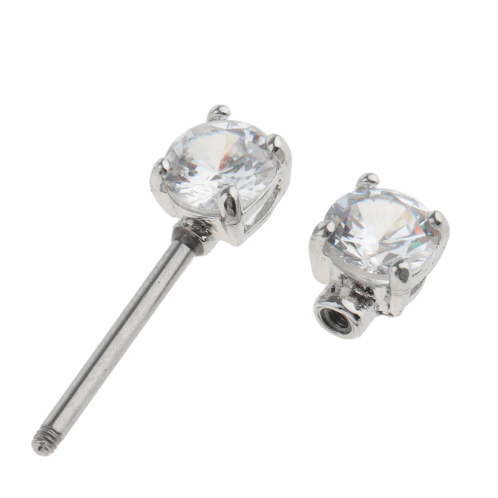 3 Pairs Luxury Shield Bar Barbell Nipple Ring Silver Color 316L Stainless Steel Earring Studs Lady Fashion Piercing | Украшения и