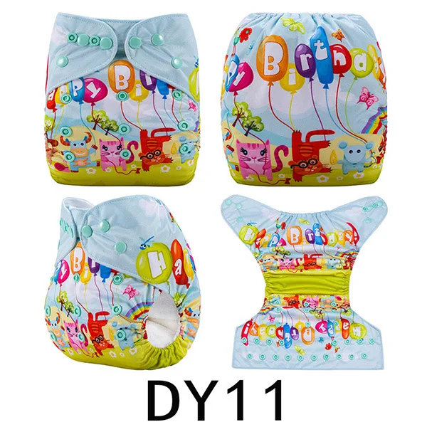 DY11 {AnAnBaby} дизайн многоразовые тканевые подгузники с цифровой печатью размера на выбор с вставками из микрофибры - Цвет: DY11