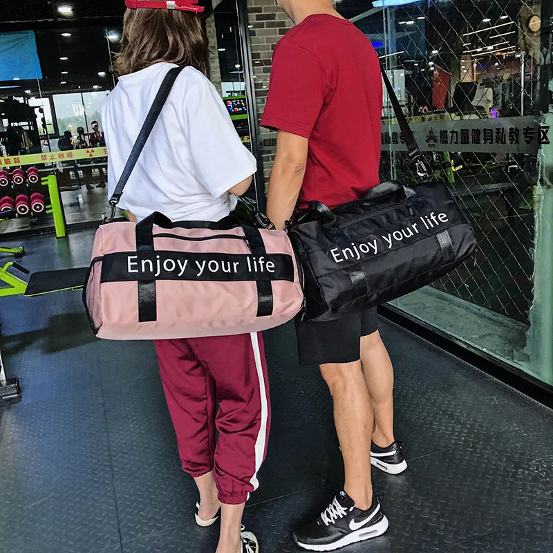 Женская розовая спортивная сумка для мужчин черная нейлоновая - Фото №1