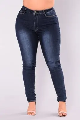 Middle Blue L-5XL размера плюс свободные джинсы женские брюки карандаш с молнией Высокая талия синие джинсы - Цвет: Middle Blue