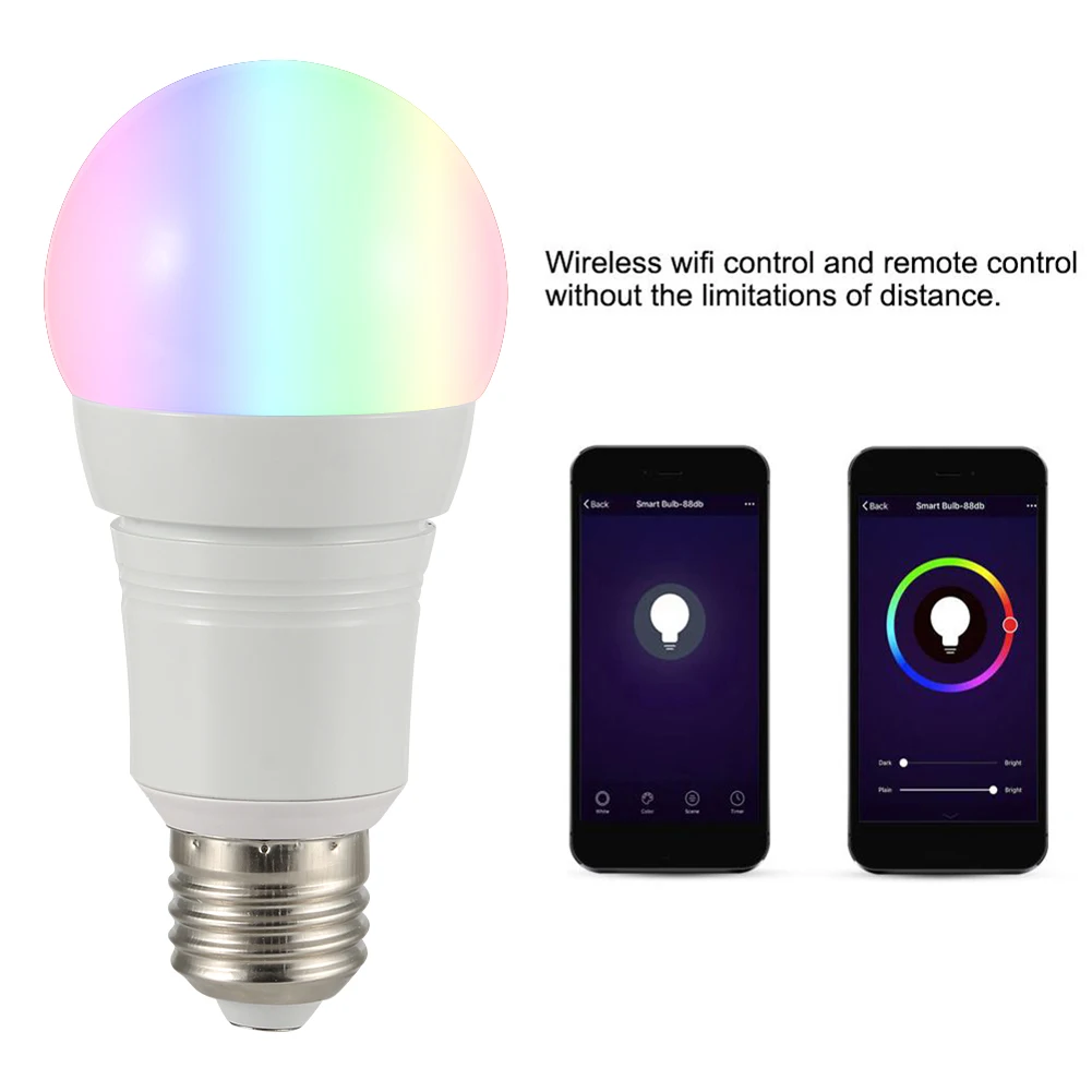 E27/B22/E14 WiFi умный светодиодный светильник 16 миллионов цветов для Google Home Amazon Alexa