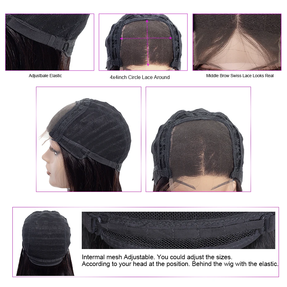 ZQ волосы на шнурках передние человеческие парики объемный волнистый парик 4*4