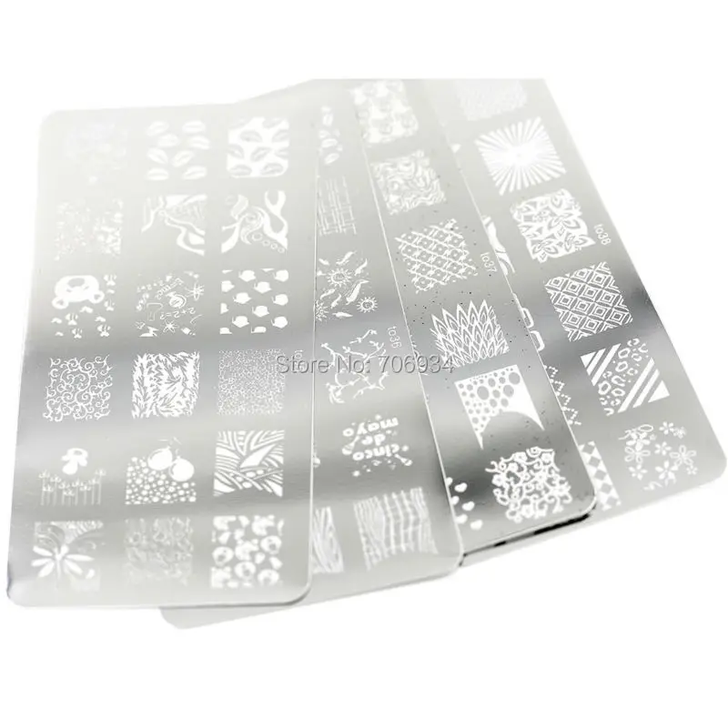 Пластины для стемпинга ногтей 16 шт./лот Konad пластина DIY французский шаблон|nail stamping