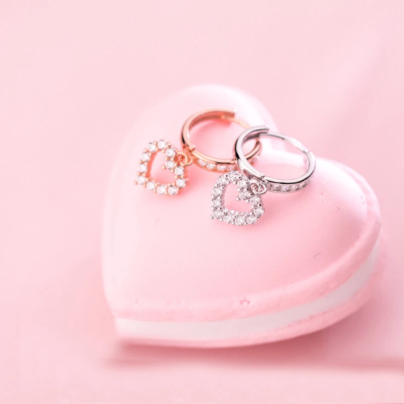 Серьги-подвески MloveAcc из натуральной 925 пробы и серебра с надписью Be My Valentine Heart