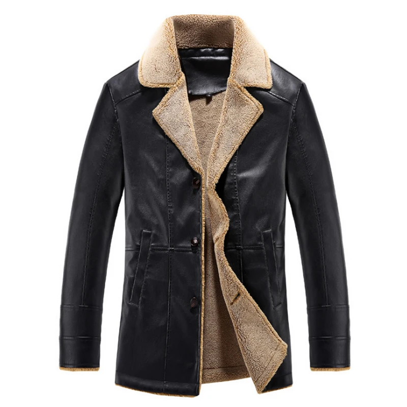 Зимние Для мужчин Кожаные Куртки из искусственной кожи jaqueta masculinas Inverno couro пальто