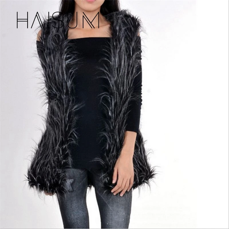 Пальто с кроликом None 2018 Акция Топ модное пальто искусственным узким жилет Haisum