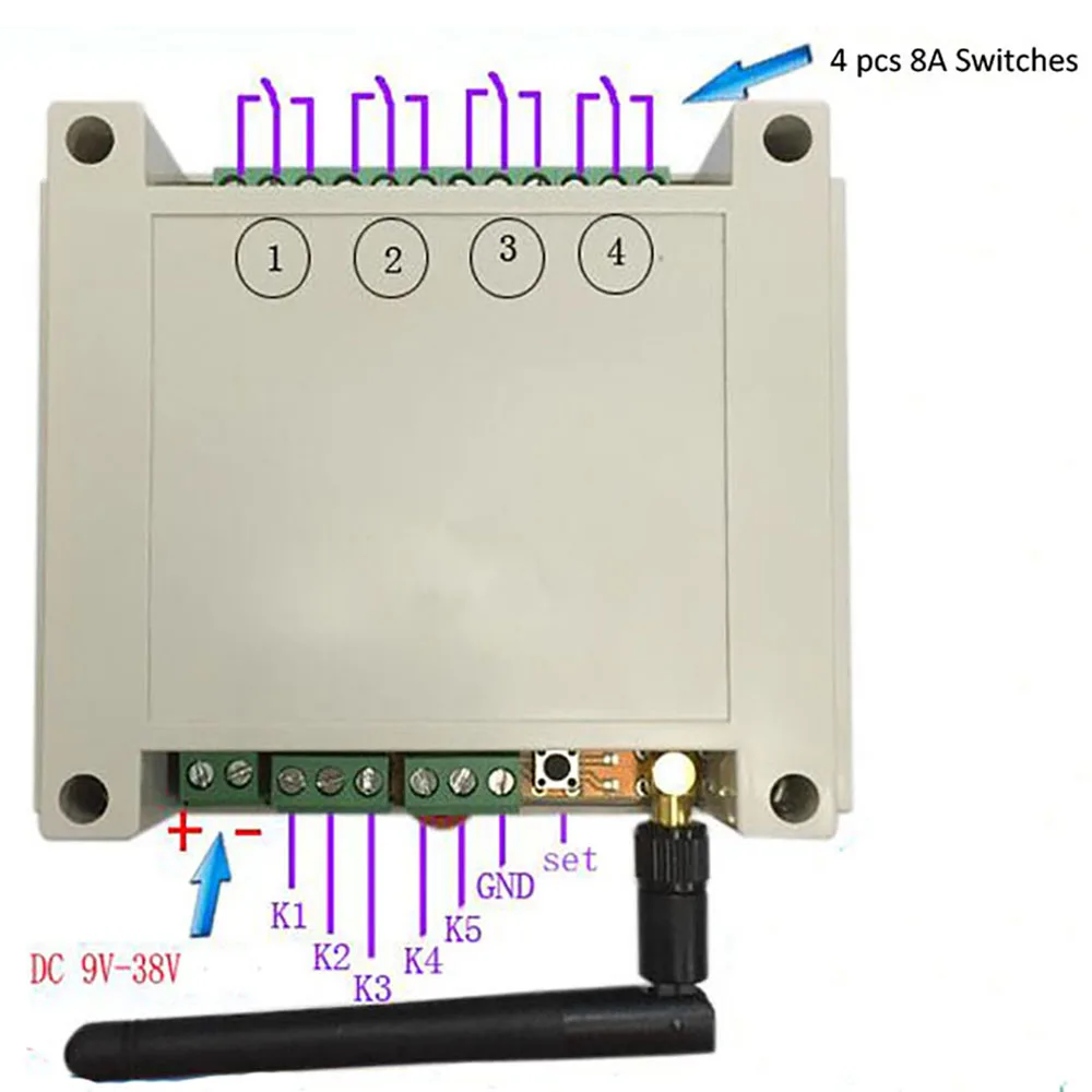 DC 9-38 V/AC 110 V-230 V Wifi реле многоканальный мобильный телефон пульт дистанционного управления сетевой модуль антенна беспроводной умный дом