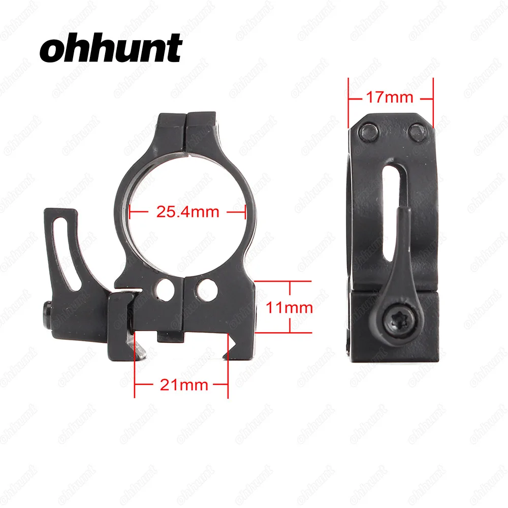 Low level Ohhunt 25,4 мм 2 шт. из литой стали крепление для прицела быстросъемные кольца для прицела высокий/низкий профиль 20 мм Пикатинни Вивер рельсовая база - Цвет: Low level