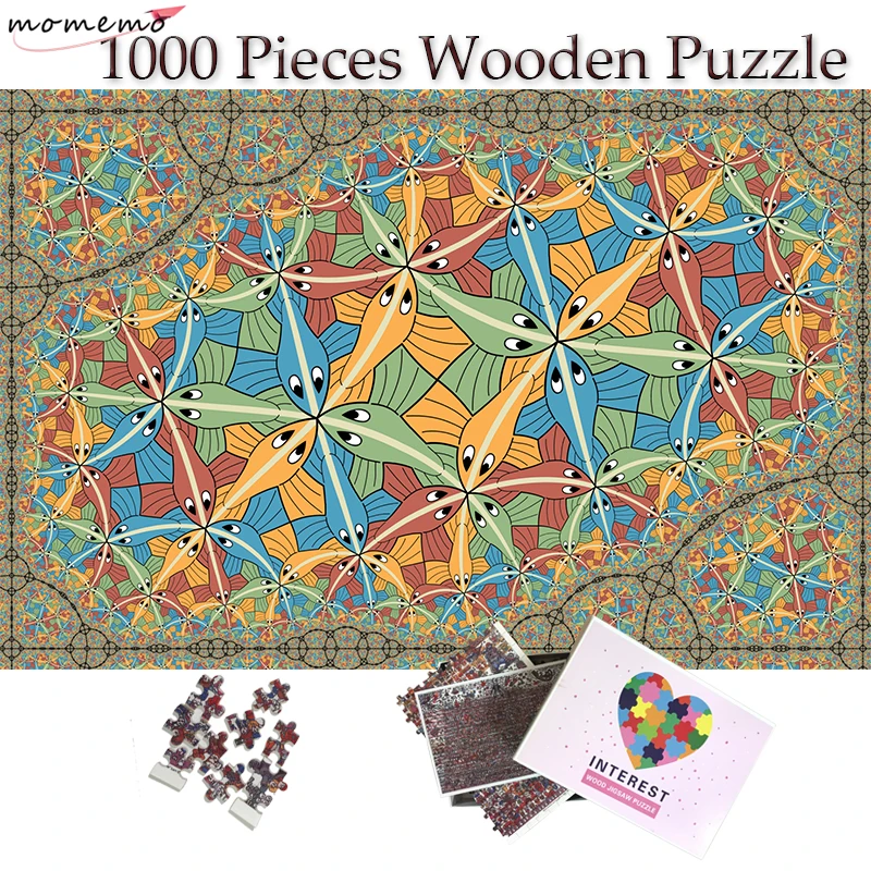 

Деревянный пазл MOMEMO с рыбками, 1000 шт., игрушки, креативная картина, пазл, 1000, игры-пазлы для взрослых, подарки для подростков и детей, игрушки