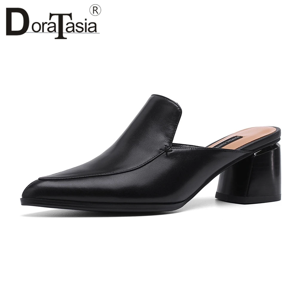 DORATASIA/Новинка лета 2019 женские кожаные повседневные сандалии полунескользящие
