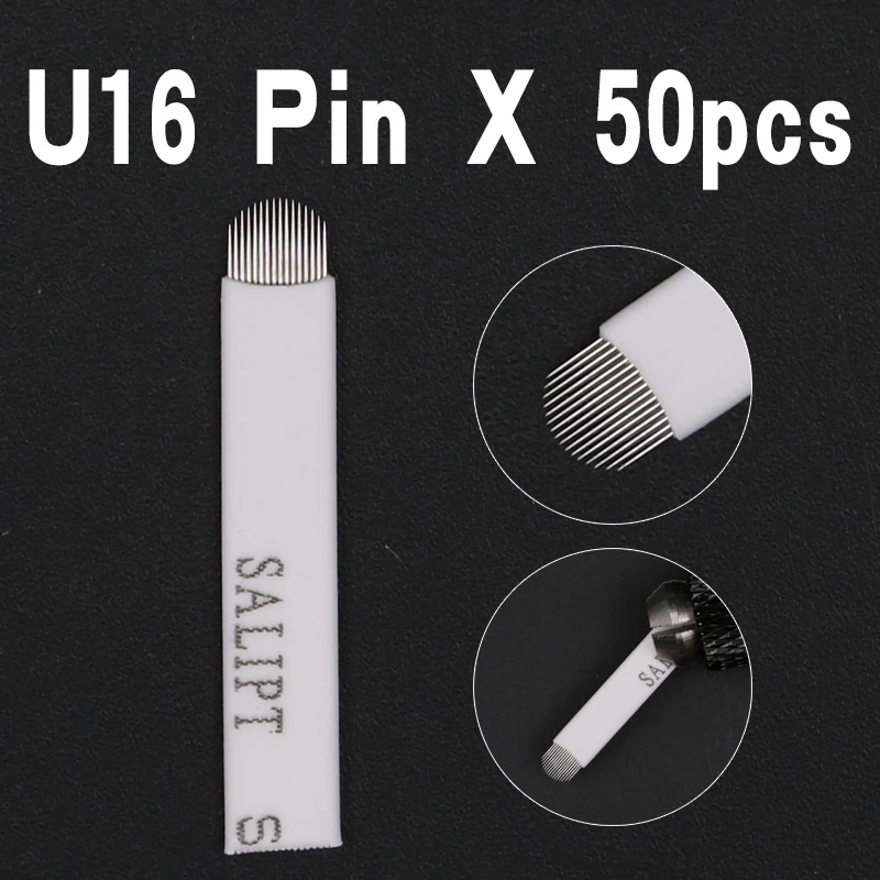 

Лезвие U 18 Pin для перманентного макияжа бровей, 0,2 мм, 50 шт., микроблейдинг, иглы, лезвие для 3D вышивки, ручка для татуировки