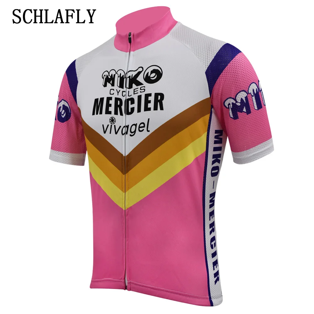 Ретро розовая велосипедная майка с коротким рукавом летняя одежда Джерси